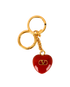 Valentino Garavani Heart Keyring, &pound;150, Accessories, Gold/Red, Brass, Front view